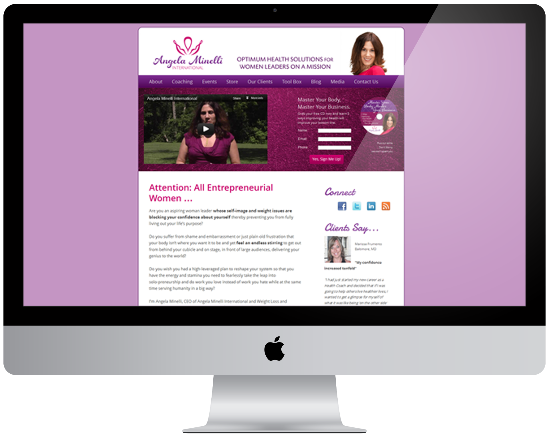 Angela Minelli International - Health Coaching Website