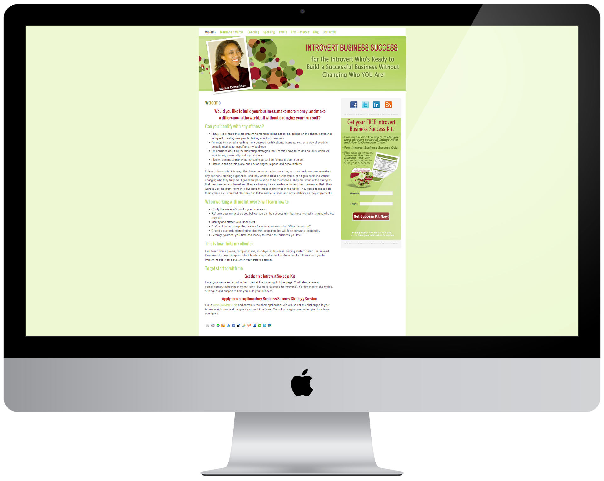 Introvert Business Success - Coaching Website