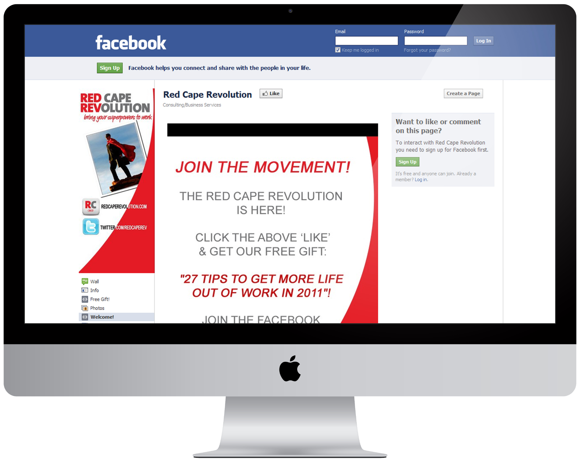 Red Cape Revolution - Facebook Page Design