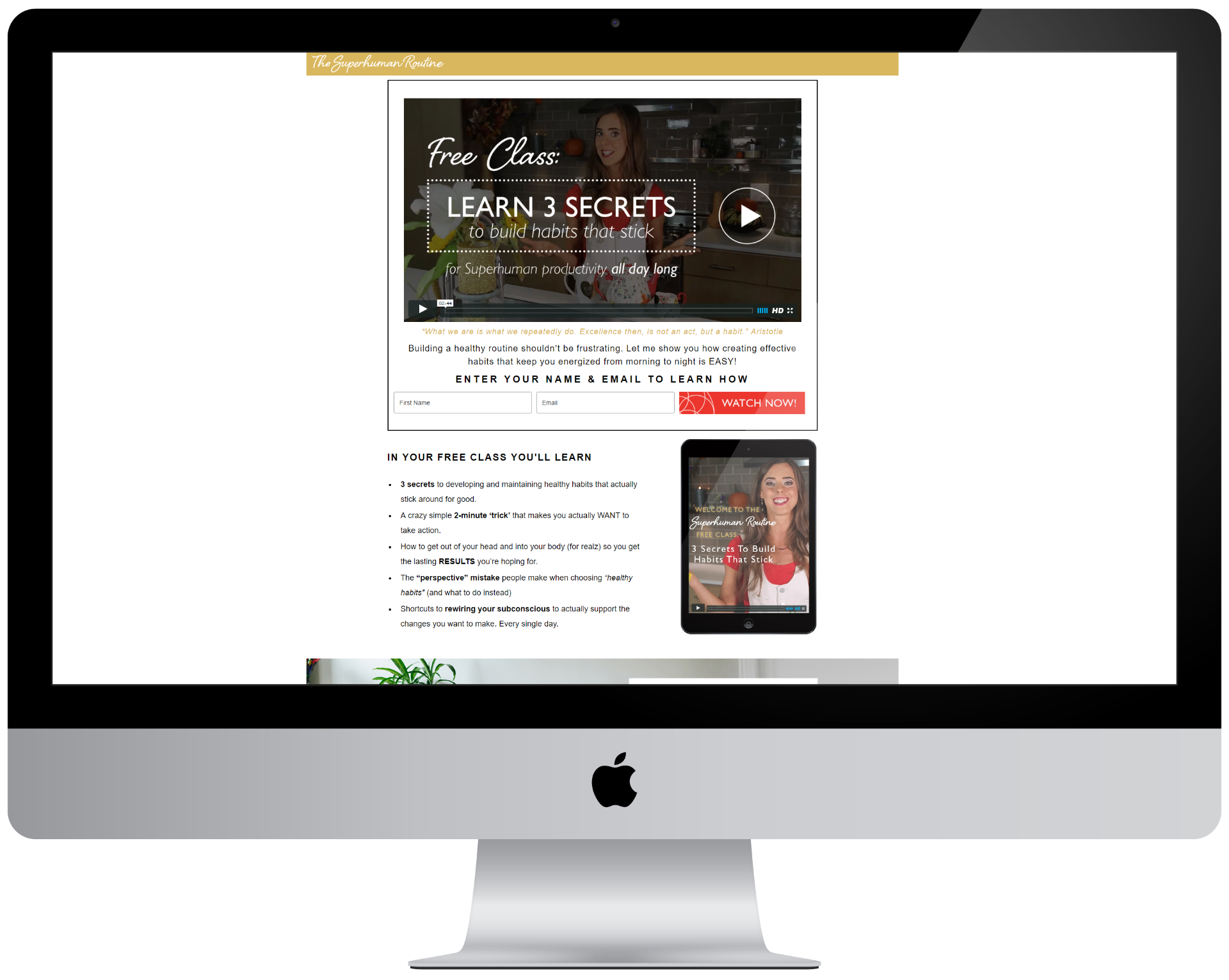 The Superhuman Routine - Habits Course Funnel