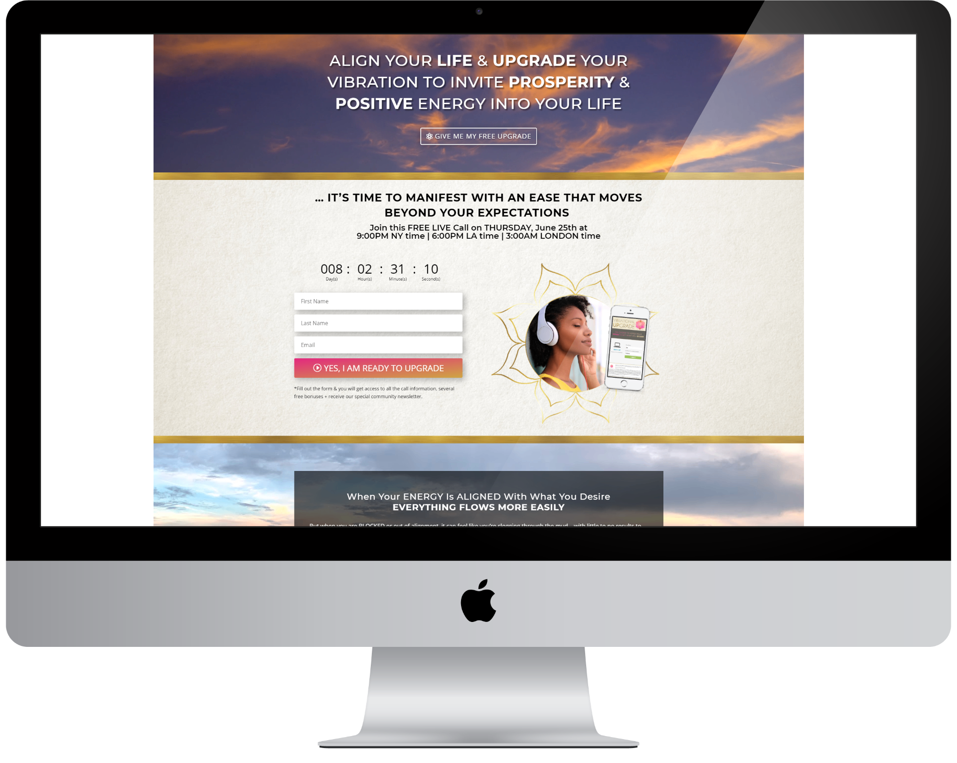 Free Vibrational Upgrade - Lead Generation Funnel